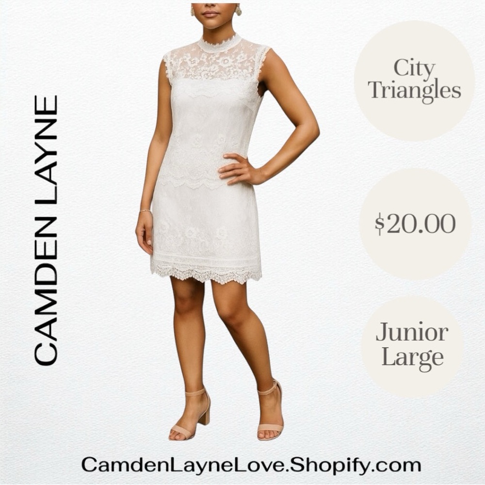 City Triangles White Sheath Dress Mock Neck Sleeveless